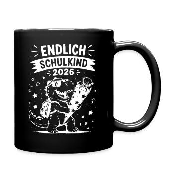 Endlich Schulkind 2026 - Tasse einfarbig - Schwarz - Rechts