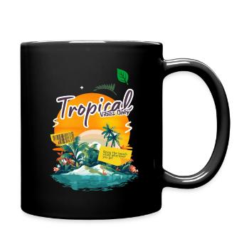 Tropische Inselschwingungen - Tasse einfarbig - Schwarz - Rechts