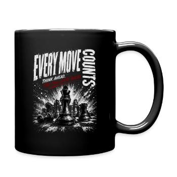 Every Move Counts: Chess Grunge - Full Colour Mug - black - Right