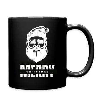 Merry Christmas Weihnachtsmann Geschenk - Tasse einfarbig - Schwarz - Rechts