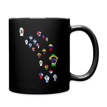 Flaggenmosaik des lateinamerikanischen Widerstands - Tasse einfarbig - Schwarz - Rechts