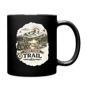 Find Your Trail | Hiking Design - Tasse einfarbig - Schwarz - Rechts