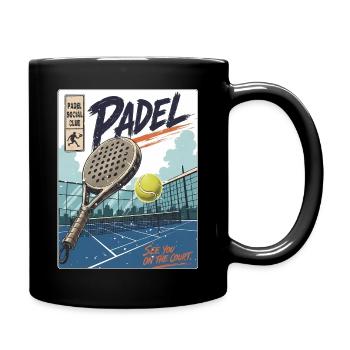 Padel Players & Court - Full Colour Mug - black - Right