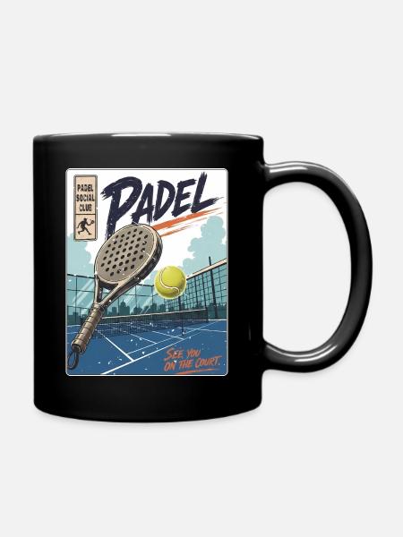 Padel Spieler & Court - Tasse einfarbig - Schwarz