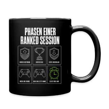 Phasen einer Ranked Session Gamer Zocker Herren - Tasse einfarbig - Schwarz - Rechts
