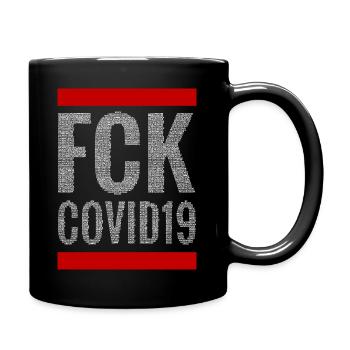 FCK COVID19 (white) - Full Colour Mug - black - Right