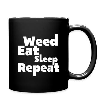 Weed Eat Sleep Repeat Graphic - Full Colour Mug - black - Right