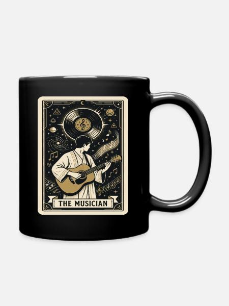 Der Musiker im Kosmos - Tasse einfarbig - Schwarz