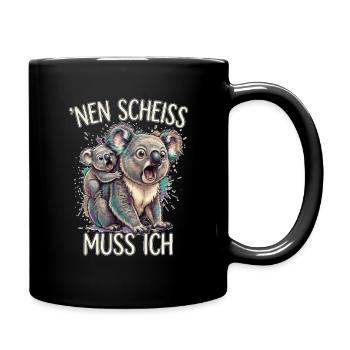 ’Nen Scheiß Muss Ich Koala Australien Humor - Tasse einfarbig - Schwarz - Rechts