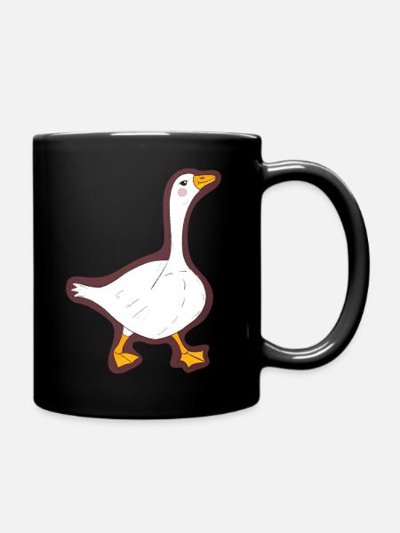 Rosa Kontur Ente Cartoon - Tasse einfarbig - Schwarz