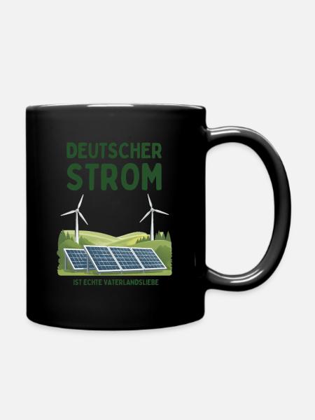 Deutscher Strom ist Vaterlandsliebe - Tasse einfarbig - Schwarz
