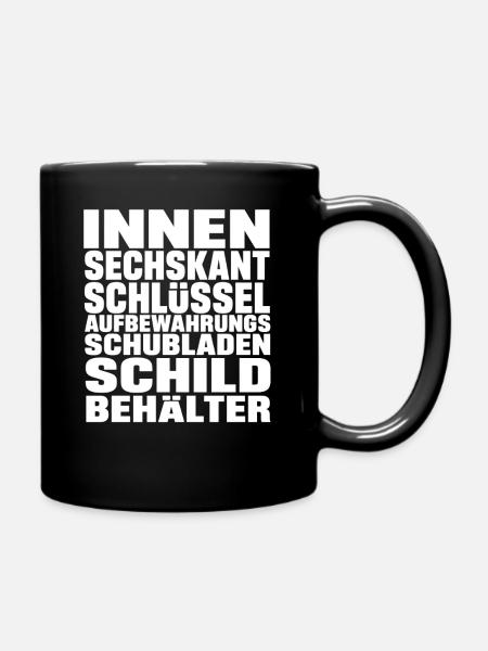 Sechskantschlüssel - Tasse einfarbig - Schwarz