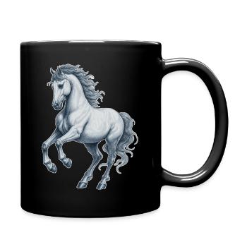 Pferd - Tasse einfarbig - Schwarz - Rechts