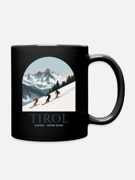 Tirol Austria Alpine Skiing - Tasse einfarbig - Schwarz