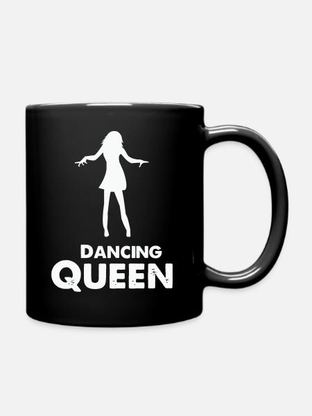 Tanzsilhouette Königin Text - Tasse einfarbig - Schwarz