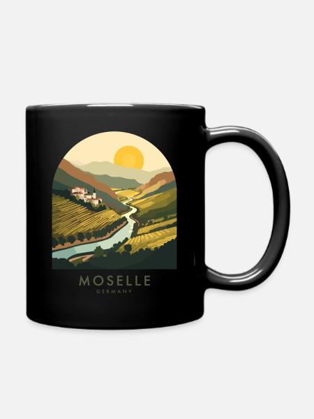 Moselle Germany Wine Country - Tasse einfarbig - Schwarz