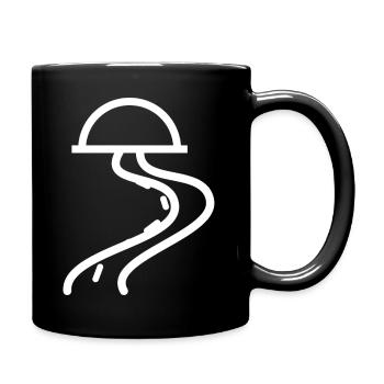 Abstrakte Bogen-Laternen-Linienkunst - Tasse einfarbig - Schwarz - Rechts