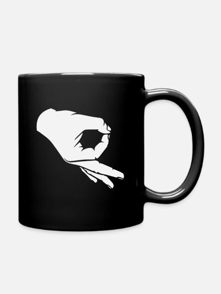 Jeu de trou cadeau rejoué cercle doigt de jeu - Mug uni - noir