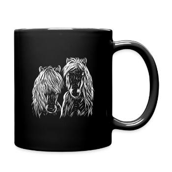 Pferd - Tasse einfarbig - Schwarz - Rechts