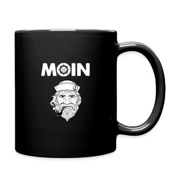 Moin Seefahrer Norddeutschland Moin Moin - Tasse einfarbig - Schwarz - Rechts