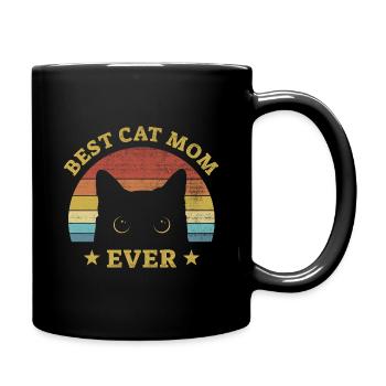 Best Cat Mom Ever - Geschenk für Katzenbesitzer - Tasse einfarbig - Schwarz - Rechts