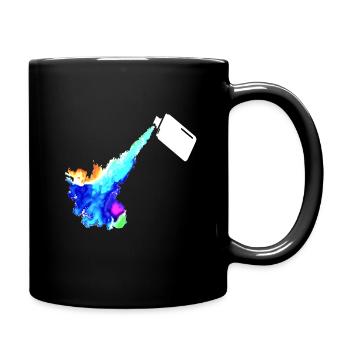 Spray can graffiti art in colorful - Full Colour Mug - black - Right