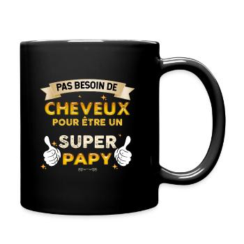 Papy pas de cheveux mais super papy cool - Mug uni - noir - Droite