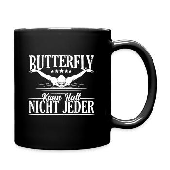 Schwimmen kann halt nicht jeder Schwimmer - Tasse einfarbig - Schwarz - Rechts