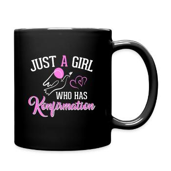 Just a girl who has Konfirmation - Tasse einfarbig - Schwarz - Rechts
