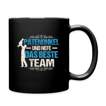 Patenonkel und Nefe das Beste Team Taufpate - Tasse einfarbig - Schwarz - Rechts