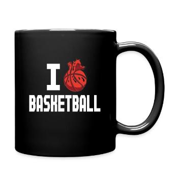Ich Liebe Basketball Basketballer Geschenkidee - Tasse einfarbig - Schwarz - Rechts