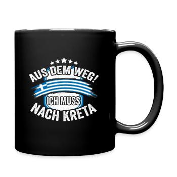 Aus dem Weg Kreta Griechenland Urlaub - Tasse einfarbig - Schwarz - Rechts