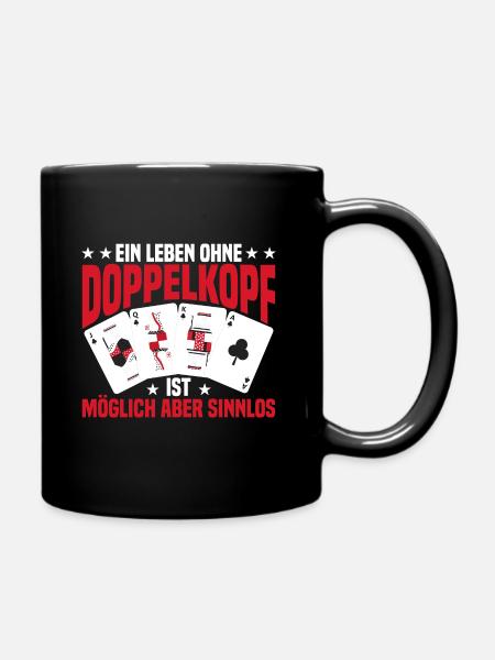Ein Leben ohne Doppelkopf ist sinnlos - Tasse einfarbig - Schwarz