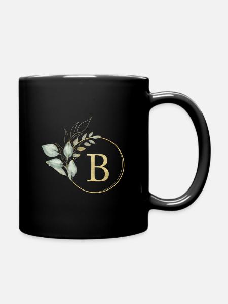 Customizable Monogram B - Full Colour Mug - black