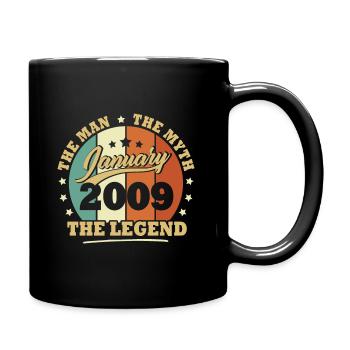 Janvier 2009, 14 Ans Anniversaire garçons et fille - Mug uni - noir - Droite