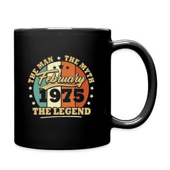 February 1975, 48 years Birthday Man woman - Full Colour Mug - black - Right