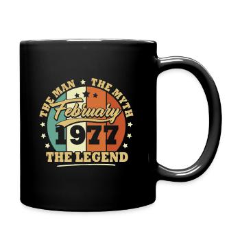 February 1977, 46 years Birthday Man woman - Full Colour Mug - black - Right