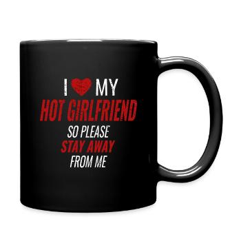 I Love My Hot Girlfriend Saying Humor Love Couples - Full Colour Mug - black - Right