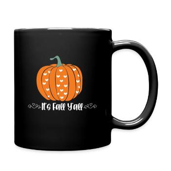 Herbst Kürbis It's Fall Y'all - Tasse einfarbig - Schwarz - Rechts
