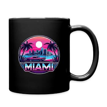 Miami Retro Wave 80er Jahre Vintage Design - Tasse einfarbig - Schwarz - Rechts
