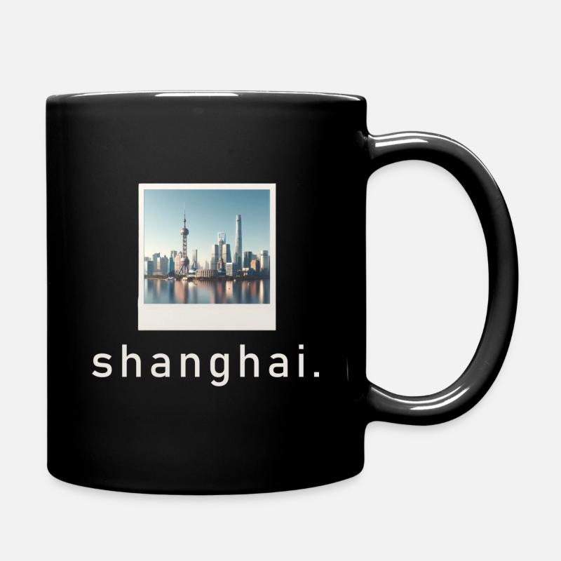 Skyline Shanghai Retro Foto - Tasse einfarbig - Schwarz