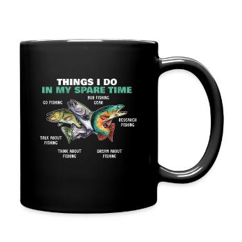 Pêche Pêche à la ligne Ce que je fais pendant mon temps libre - Mug uni - noir - Droite