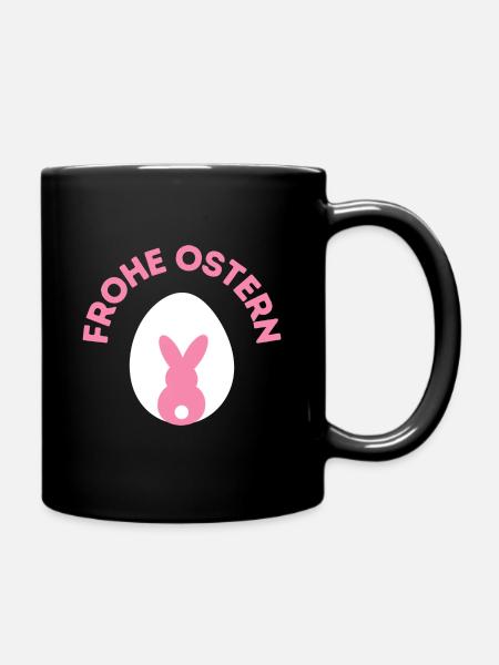 Frohe Ostern / Ostern - Tasse einfarbig - Schwarz