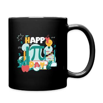 Alles Gute zum Pi-Tag, Mathe-Fauler Lehrer - Tasse einfarbig - Schwarz - Rechts