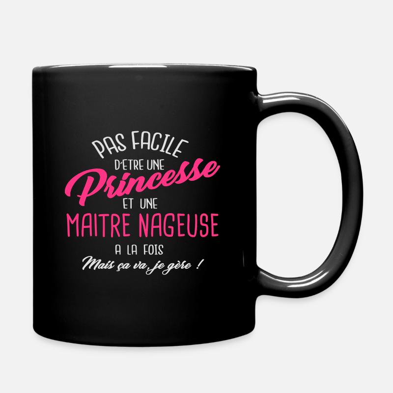 Princesse et maitre-nageuse - Mug uni - noir