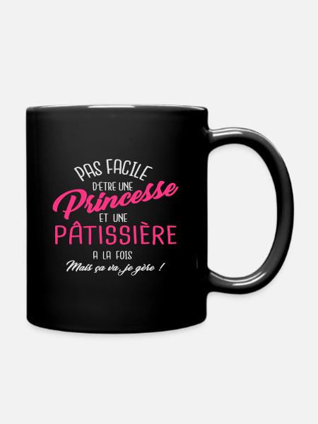 Princesse et pâtissière - Mug uni - noir