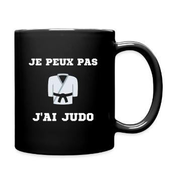 Je peux pas j'ai Judo Judoka Ceinture Noir Sport - Mug uni - noir - Droite