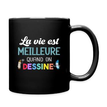 Dessinateur Illustrateur Cadeau Dessin Dessiner - Mug uni - noir - Droite