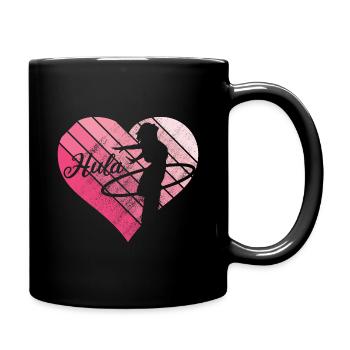 Hula Hupp vintage retro heart Huller Hoop - Full Colour Mug - black - Right