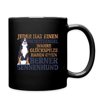 Berner Sennenhund Sennenhunde Schutzengel - Tasse einfarbig - Schwarz - Rechts